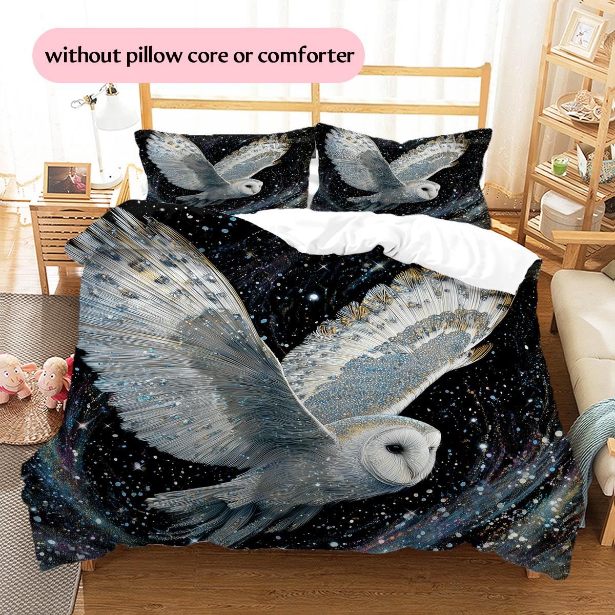 Flying Owl Pattern Bedding Quilt Set Quilt Cover Pillowcase Home Decoration Gift (1 * duvet cover + 2 * pillowcase, without core) 135x200cm
Flying Owl Pattern Bedding Quilt Set Quilt Cover Pillowcase Home Decoration Gift (1 * duvet cover + 2 * pillowcase, without core) 135x200cm