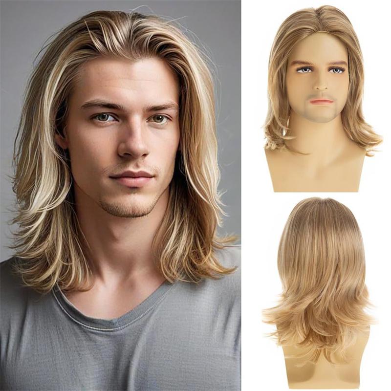 Synthetic Natural Mix Blonde Wig Long Curly Hair for Men Daily Use Layered Wig with Bangs Patient Gift Outfits Costume 20inches
Synthetic Natural Mix Blonde Wig Long Curly Hair for Men Daily Use Layered Wig with Bangs Patient Gift Outfits Costume 20inches