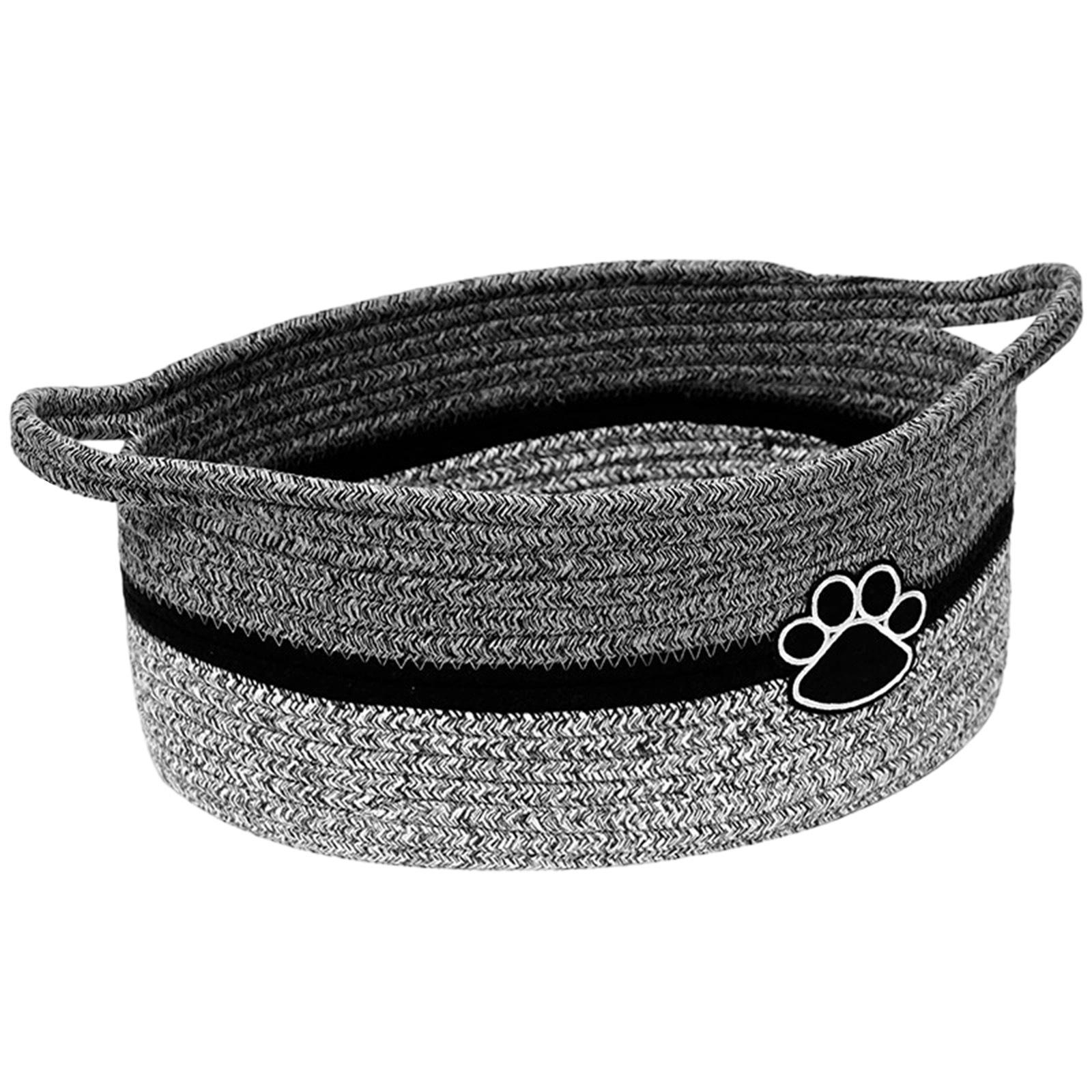 Cotton Rope Storage Basket with Paw Print Design Oval Shape Durable Woven Construction for Home Organization One Size
Cotton Rope Storage Basket with Paw Print Design Oval Shape Durable Woven Construction for Home Organization One Size
