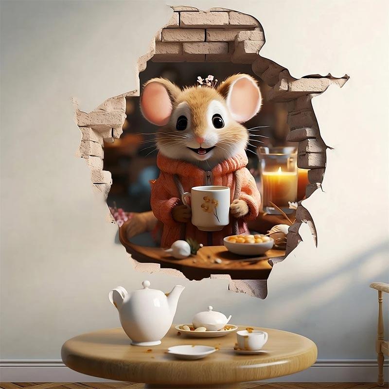 Cute Mouse Hole Wall Sticker, Caffeine Enthusiast Mouse Coffee break in Wall Hole Decal, Mouse Singing Waterproof Decor Decals Stickers M734 01-12cm Longest Side
Cute Mouse Hole Wall Sticker, Caffeine Enthusiast Mouse Coffee break in Wall Hole Decal, Mouse Singing Waterproof Decor Decals Stickers M734 01-12cm Longest Side