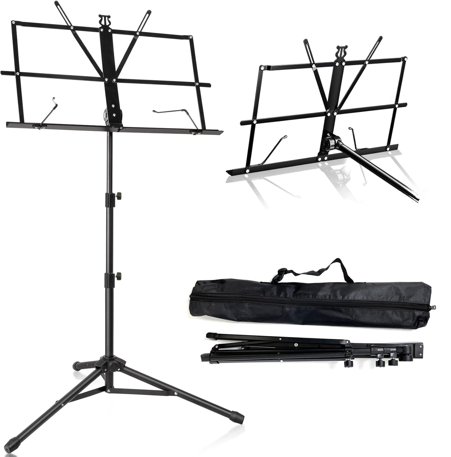 TOPAIM Lightweight Folding Music Stand with Storage Height and Angle Steel Suitable for Live and Recitals Bag, Adjustable, Extendable, Portable, чёрный
TOPAIM Lightweight Folding Music Stand with Storage Height and Angle Steel Suitable for Live and Recitals Bag, Adjustable, Extendable, Portable, чёрный