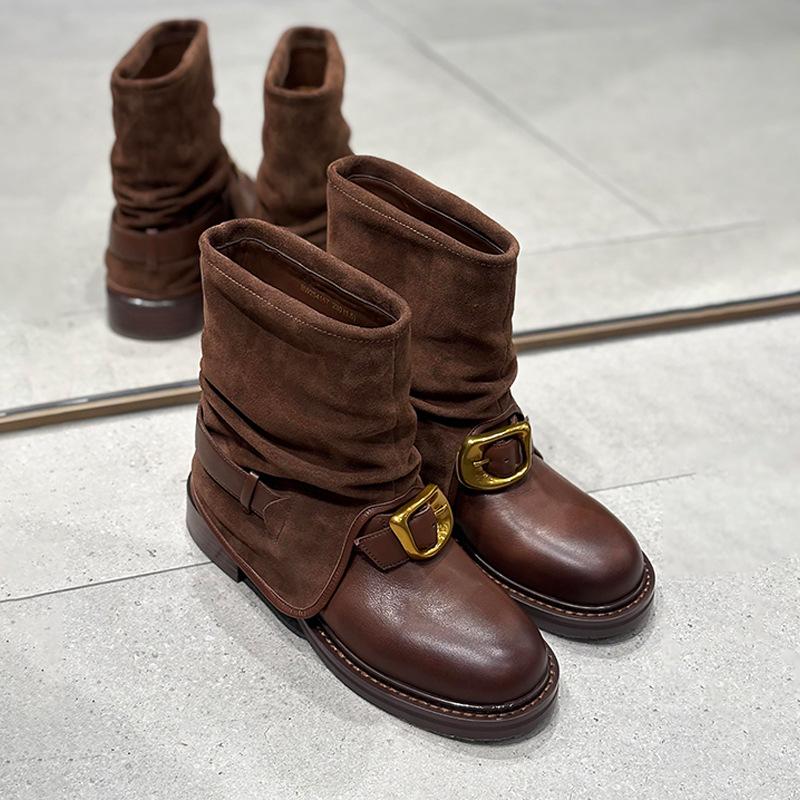 Sheepskin version~ Zhao Ruth has the same handmade round head belt buckle Martin boots for women s retro comfortable thick heel trousers and short 40 коричневый
Sheepskin version~ Zhao Ruth has the same handmade round head belt buckle Martin boots for women s retro comfortable thick heel trousers and short 40 коричневый