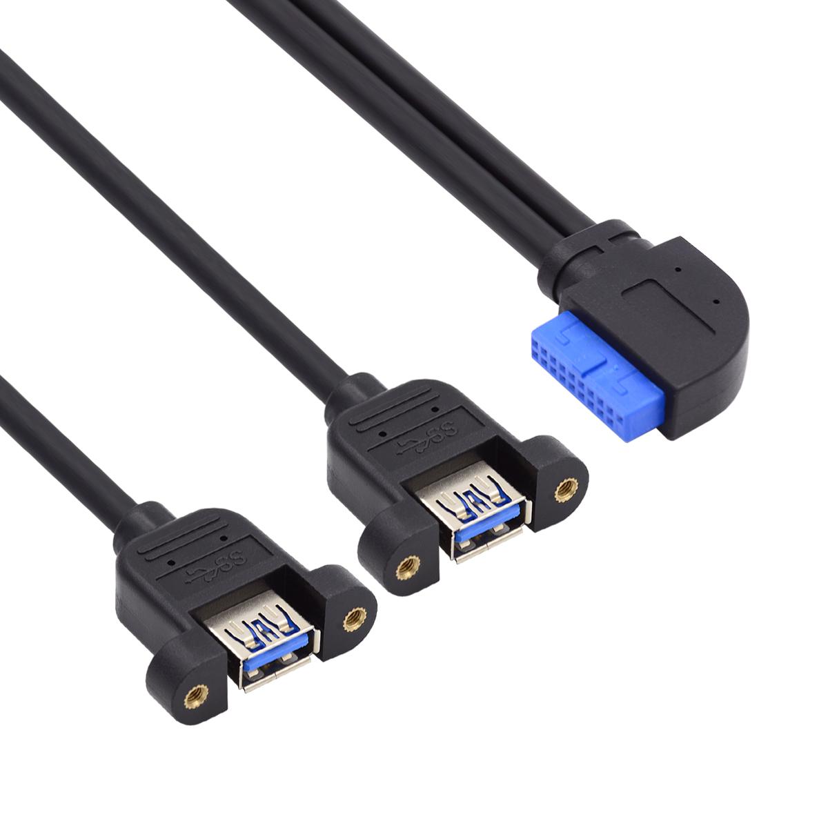 U3-088-LE Left 90 Degree Angled 19Pin 20Pin Header to USB 3.0 Dual Ports Female Screw Mount Type Cable 5Gbps Cord As Shown A
U3-088-LE Left 90 Degree Angled 19Pin 20Pin Header to USB 3.0 Dual Ports Female Screw Mount Type Cable 5Gbps Cord As Shown A