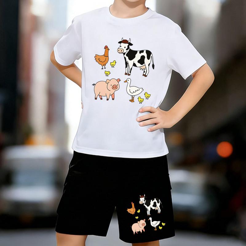 Boys 2 Piece Farm Animal Themed Printed Outfit, Short Sleeve T-Shirt and Shorts Set for Kids Age 5-14,White Sporty Casual Summer Clothes 13-14 Years білий
Boys 2 Piece Farm Animal Themed Printed Outfit, Short Sleeve T-Shirt and Shorts Set for Kids Age 5-14,White Sporty Casual Summer Clothes 13-14 Years білий