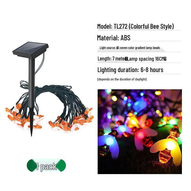 Solar LED Bee String Lights for Outdoor Garden and Landscape Decoration 0.06W
Solar LED Bee String Lights for Outdoor Garden and Landscape Decoration 0.06W