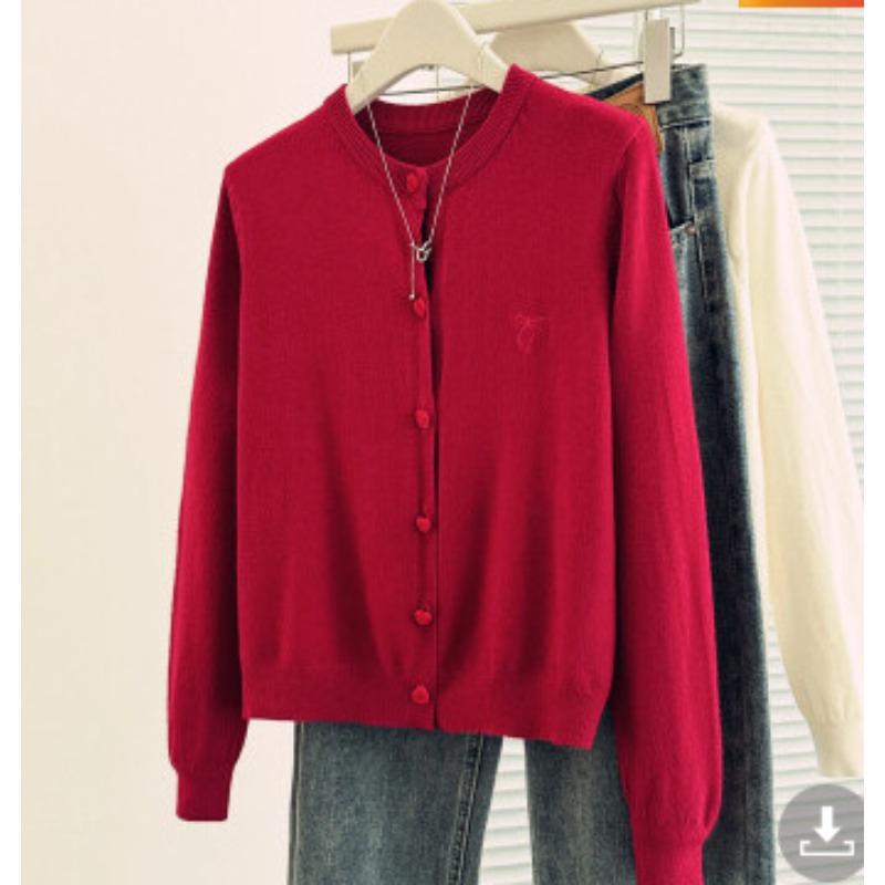 Вязаный кардиган с длинными рукавами и вышивкой в виде банта, женский осенний, для ношения под низ, свитер-основа, осенний новый топ One size красный
Вязаный кардиган с длинными рукавами и вышивкой в виде банта, женский осенний, для ношения под низ, свитер-основа, осенний новый топ One size красный