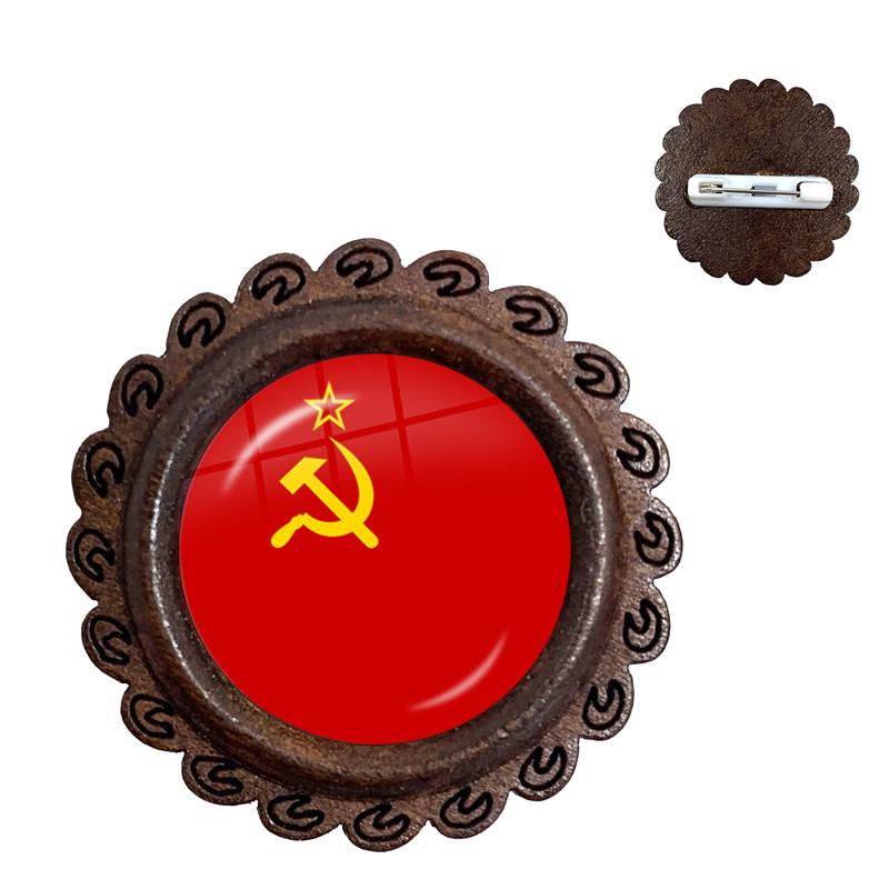 Soviet USSR Stalin Lenin Wood Brooches Classic Red Star Hammer Sickle Communism Emblem CCCP Glass Cabochon Collar Pins Badge
Soviet USSR Stalin Lenin Wood Brooches Classic Red Star Hammer Sickle Communism Emblem CCCP Glass Cabochon Collar Pins Badge