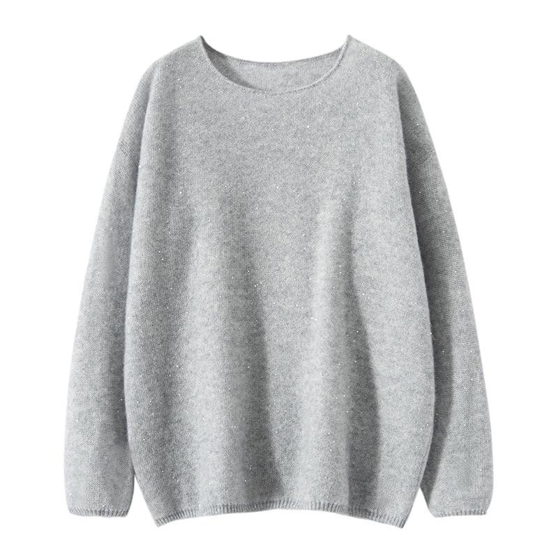 Женский кашемировый свитер свободного кроя с круглым вырезом - Однотонный пуловер One Size
Женский кашемировый свитер свободного кроя с круглым вырезом - Однотонный пуловер One Size