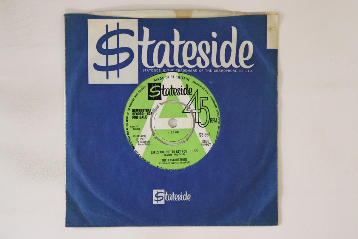 7inch Record FASCINATIONS Girls Are Out To Get You You Be S SS594PROMO STATESIDE 1967 UK SoulFunk Used
7inch Record FASCINATIONS Girls Are Out To Get You You Be S SS594PROMO STATESIDE 1967 UK SoulFunk Used