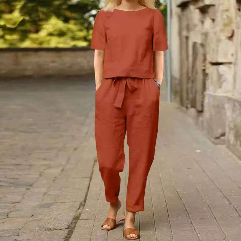 Vintage Women s Cotton Linen Summer Set: Oversized O-neck Cover-up with Wide-leg Pants L червоний
Vintage Women s Cotton Linen Summer Set: Oversized O-neck Cover-up with Wide-leg Pants L червоний