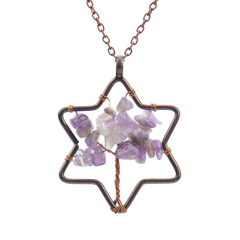 Vintage Handmade Hexagram Tree Of Life Necklace Gravel Crystal Pendant N65
Vintage Handmade Hexagram Tree Of Life Necklace Gravel Crystal Pendant N65