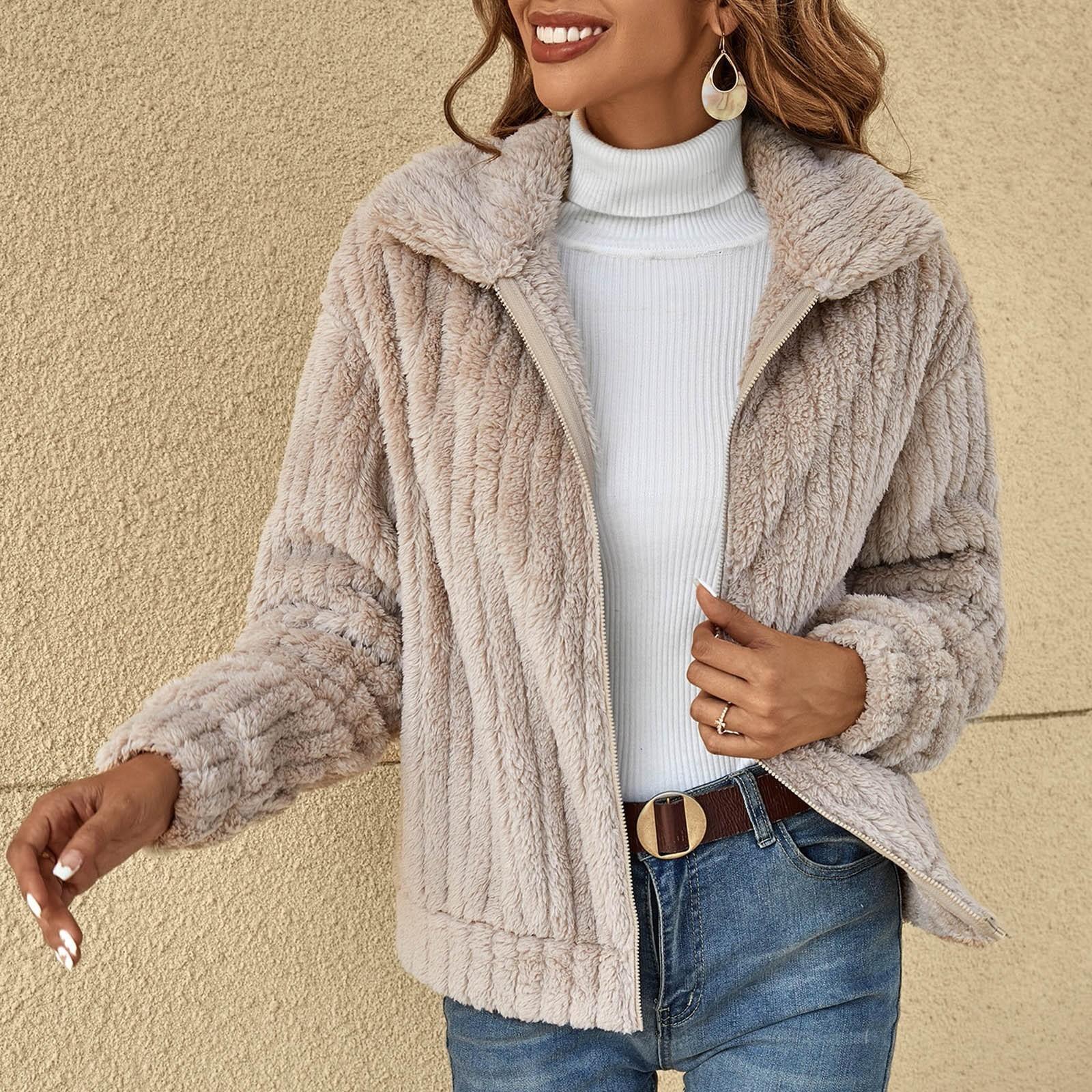 Женское модное однотонное пальто из плюша с лацканами L бежевый
Женское модное однотонное пальто из плюша с лацканами L бежевый