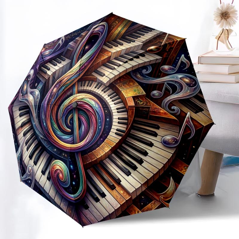 1pc Sturdy 8-Bone Auto Umbrella, Music Note and Heart Umbrella, Digital Printed, Foldable Umbrella for On-the-Go Outdoor Use
1pc Sturdy 8-Bone Auto Umbrella, Music Note and Heart Umbrella, Digital Printed, Foldable Umbrella for On-the-Go Outdoor Use