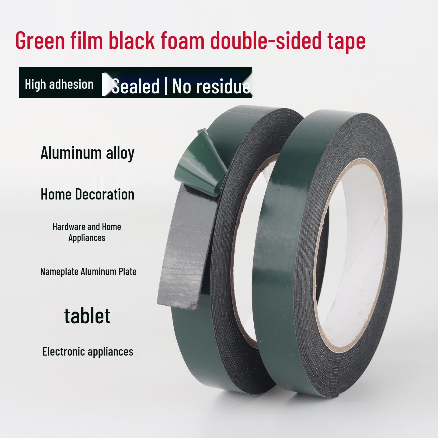 High-Viscosity Double-Sided Tape, 1mm Thick, Strong Green Film, Black Foam, Sound Dampening, Shockproof, Sealing & Screen Pasting. 5mm width; 10m length
High-Viscosity Double-Sided Tape, 1mm Thick, Strong Green Film, Black Foam, Sound Dampening, Shockproof, Sealing & Screen Pasting. 5mm width; 10m length