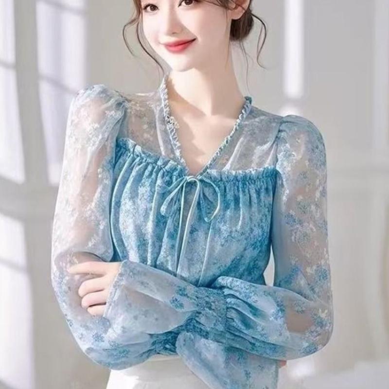 Французская блузка из шифона с синим цветочным принтом и оборками, женская, весенняя, уникальная, супер милый маленький топ с завязками 2XL
Французская блузка из шифона с синим цветочным принтом и оборками, женская, весенняя, уникальная, супер милый маленький топ с завязками 2XL