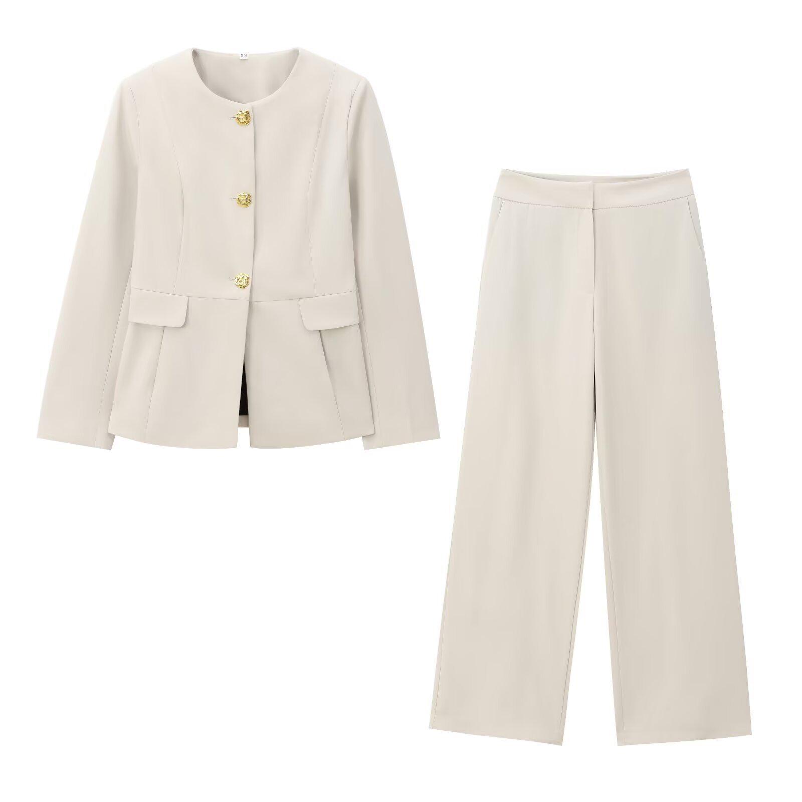 2024 Autumn/Winter Women s Slim Fit Suit Jacket with Flap Decor and Casual Pants S
2024 Autumn/Winter Women s Slim Fit Suit Jacket with Flap Decor and Casual Pants S