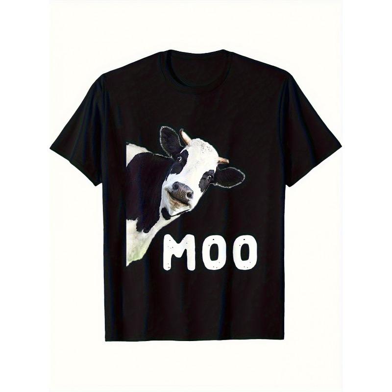 Men S Cow Face Pattern MOO Print T-Shirt - Loose Round Neck Casual Short Sleeve, All-Season Comfortable Black Tee 4XL чорний
Men S Cow Face Pattern MOO Print T-Shirt - Loose Round Neck Casual Short Sleeve, All-Season Comfortable Black Tee 4XL чорний