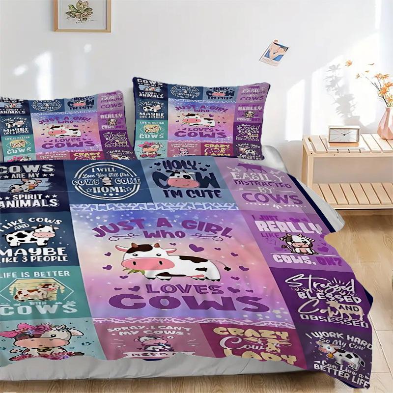 3PCs Cute Cow Sayings Design Cover Set, Breathable Fabric(1 Duvet Cover + 2 Pillowcases) (Without Quilt) yy250911193 135x200cm
3PCs Cute Cow Sayings Design Cover Set, Breathable Fabric(1 Duvet Cover + 2 Pillowcases) (Without Quilt) yy250911193 135x200cm