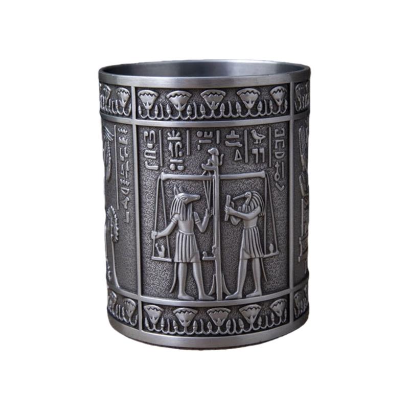 Retro Egyptian Carved Pen Cup Cylindrical Alloy Metal Pen Stand Desktop Pencil Organiser Storage Box for Home Office
Retro Egyptian Carved Pen Cup Cylindrical Alloy Metal Pen Stand Desktop Pencil Organiser Storage Box for Home Office
