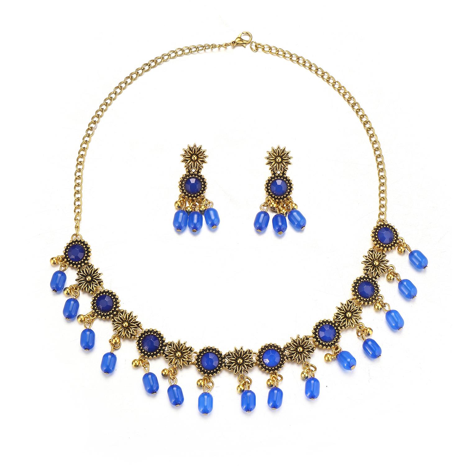 Богемный Винтажный Набор Ожерелье и Серьги Этнический Трансграничный Ювелирный Аксессуар синий
Богемный Винтажный Набор Ожерелье и Серьги Этнический Трансграничный Ювелирный Аксессуар синий