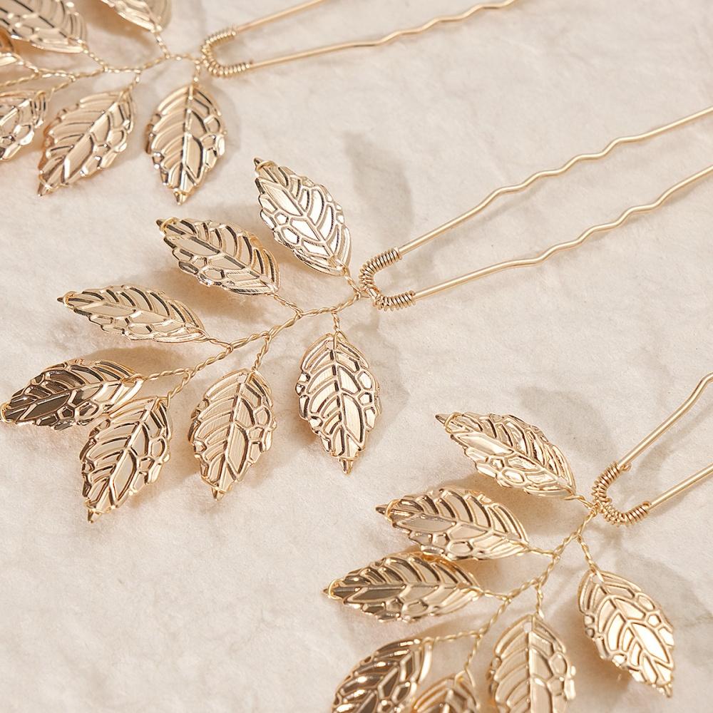 3-Pack Gold Leaf Pearl Crystal Forest Style Hair Pins, Light Luxury Fairy Style, Suitable for Bride Wedding / Bridesmaid Styling
3-Pack Gold Leaf Pearl Crystal Forest Style Hair Pins, Light Luxury Fairy Style, Suitable for Bride Wedding / Bridesmaid Styling