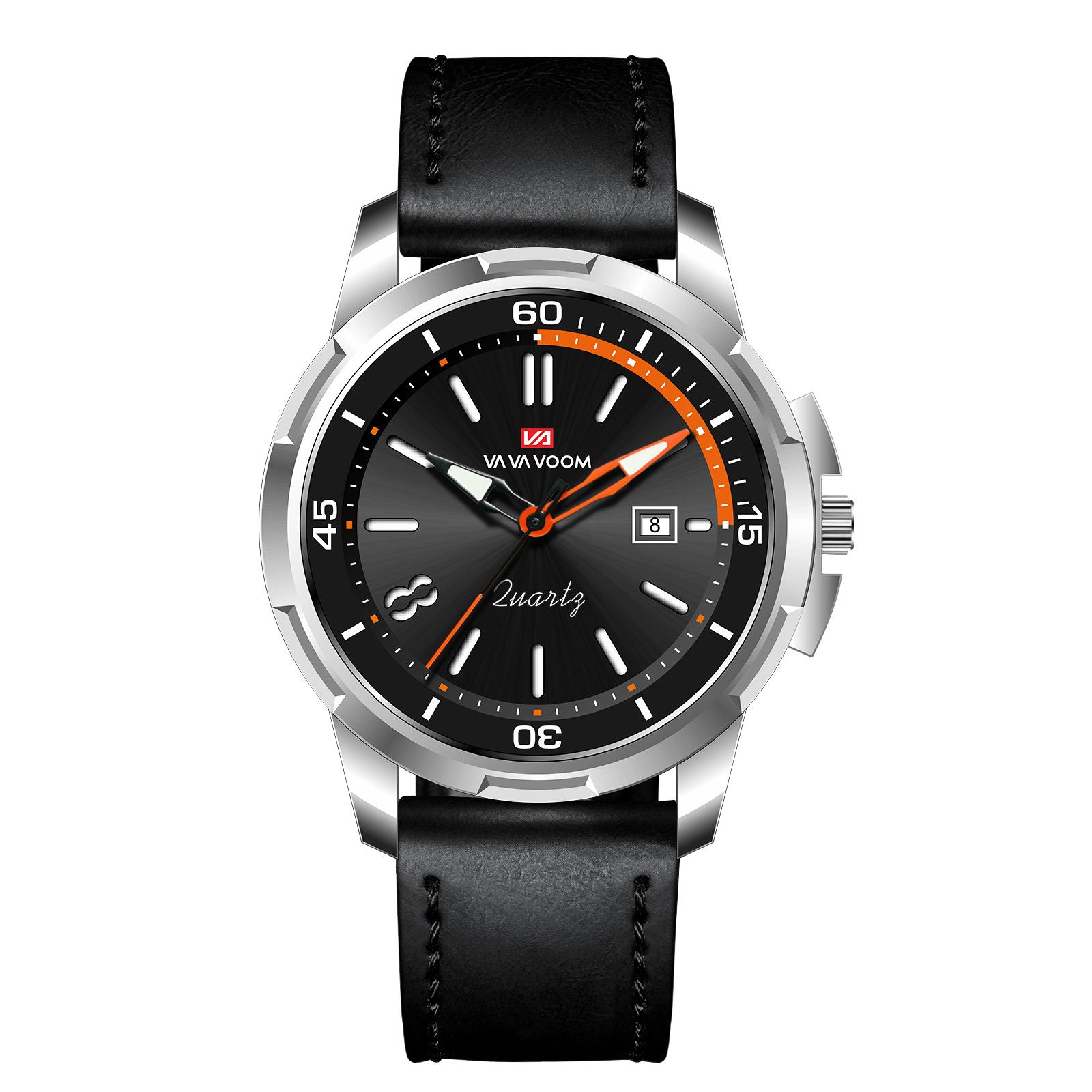 VA VA VOOM Мужской ремень Европейский и американский деловой простой календарь водонепроницаемые светящиеся кварцевые часы
VA VA VOOM Мужской ремень Европейский и американский деловой простой календарь водонепроницаемые светящиеся кварцевые часы