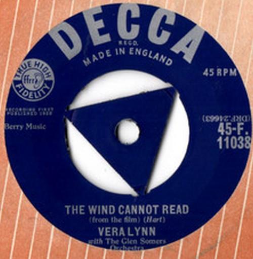 7inch Record VERA LYNN The Wind Cannot Read 45F11038 Decca 1958 UK Pop Used
7inch Record VERA LYNN The Wind Cannot Read 45F11038 Decca 1958 UK Pop Used
