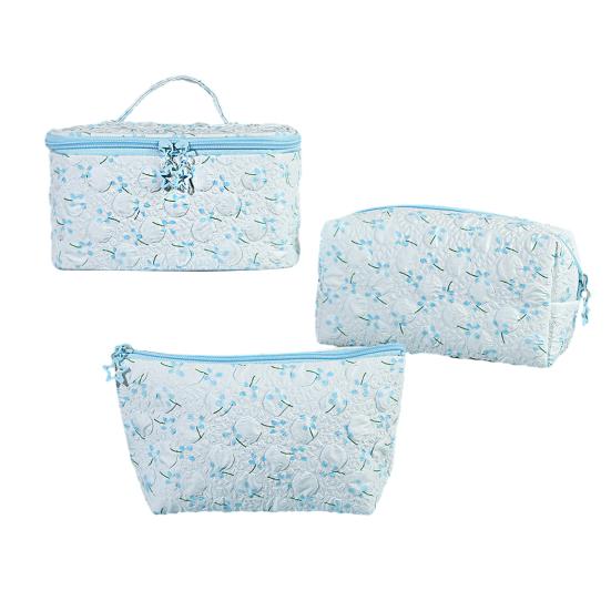 3 шт./набор косметичка с цветочным принтом, на молнии, для хранения косметики, большая вместимость, органайзер для туалетных принадлежностей для путешествий, отпуска, повседневного использования синий
3 шт./набор косметичка с цветочным принтом, на молнии, для хранения косметики, большая вместимость, органайзер для туалетных принадлежностей для путешествий, отпуска, повседневного использования синий