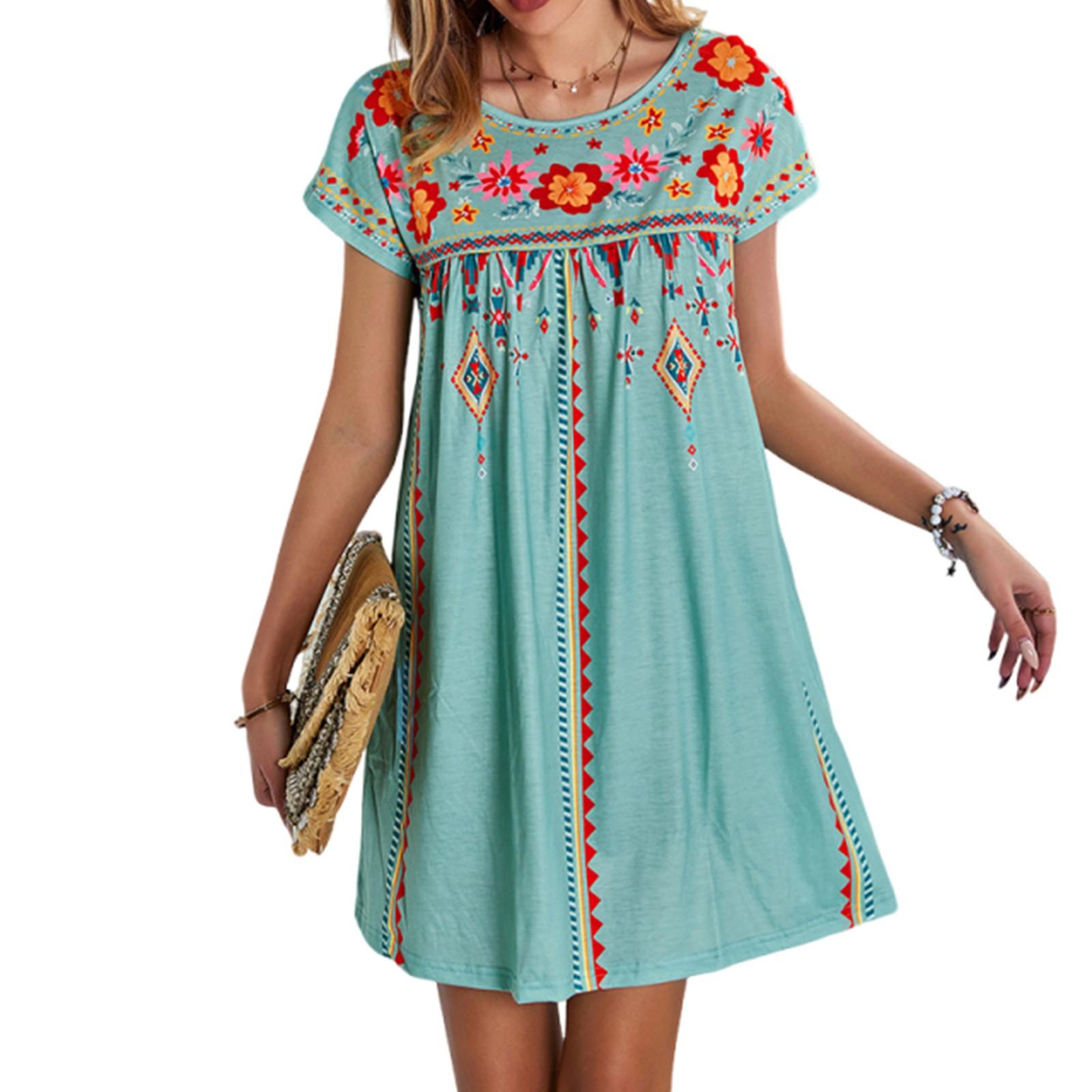 Женское платье повседневное с круглым вырезом и винтажным цветочным принтом с короткими рукавами XL зелёный
Женское платье повседневное с круглым вырезом и винтажным цветочным принтом с короткими рукавами XL зелёный