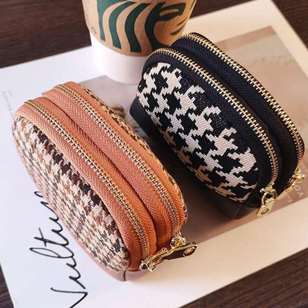 Handy Fabric Canvas Double Layers Zipper Mini Leather Bag Card Holders Wallet Women Coin Purse brown-single zipper
Handy Fabric Canvas Double Layers Zipper Mini Leather Bag Card Holders Wallet Women Coin Purse brown-single zipper