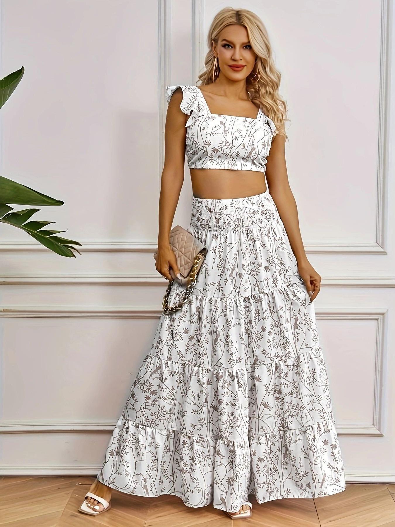 2024 Square Neck Light Blue Cropped Top & Skirt Set XL чорний
2024 Square Neck Light Blue Cropped Top & Skirt Set XL чорний