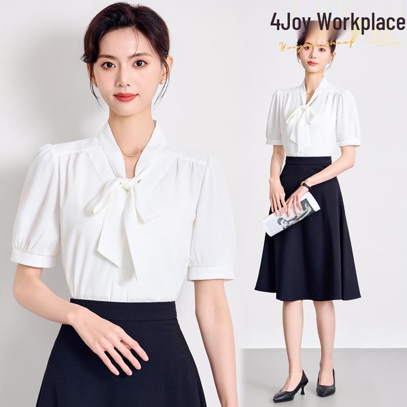 Women s High-End Short Sleeve White Chiffon Blouse with Ribbon Tie - Professional Formal Interview Top XXL
Women s High-End Short Sleeve White Chiffon Blouse with Ribbon Tie - Professional Formal Interview Top XXL