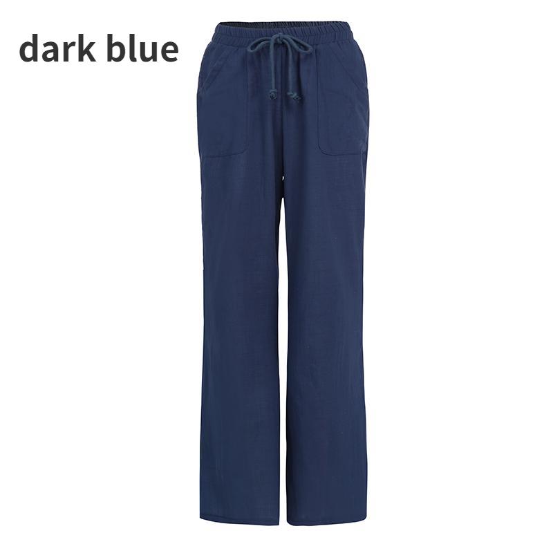 Женские весенне-летние хлопковые льняные брюки, повседневные широкие брюки с эластичной резинкой на талии, модные белые, черные брюки S темно-синий
Женские весенне-летние хлопковые льняные брюки, повседневные широкие брюки с эластичной резинкой на талии, модные белые, черные брюки S темно-синий