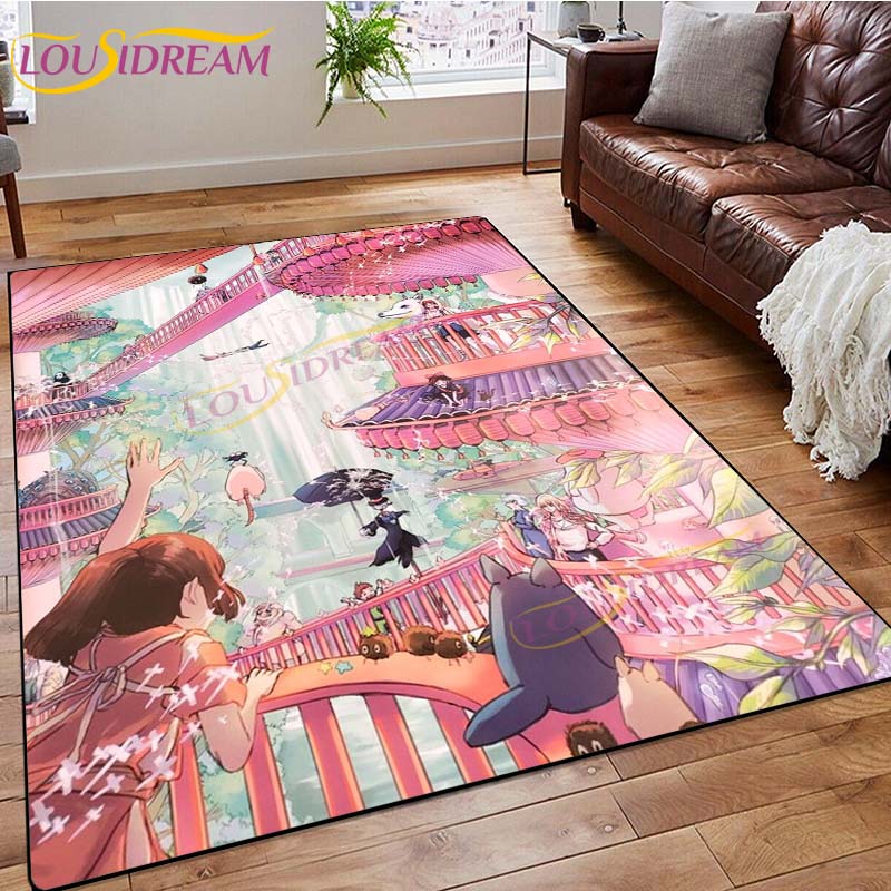 Ковер Тоторо, милый японский ковер в стиле аниме «МОЙ СОСЕД ТОТОРО», напольные коврики с мультяшным принтом, детский игровой ковер, ковер для гостиной 120cm x 160cm