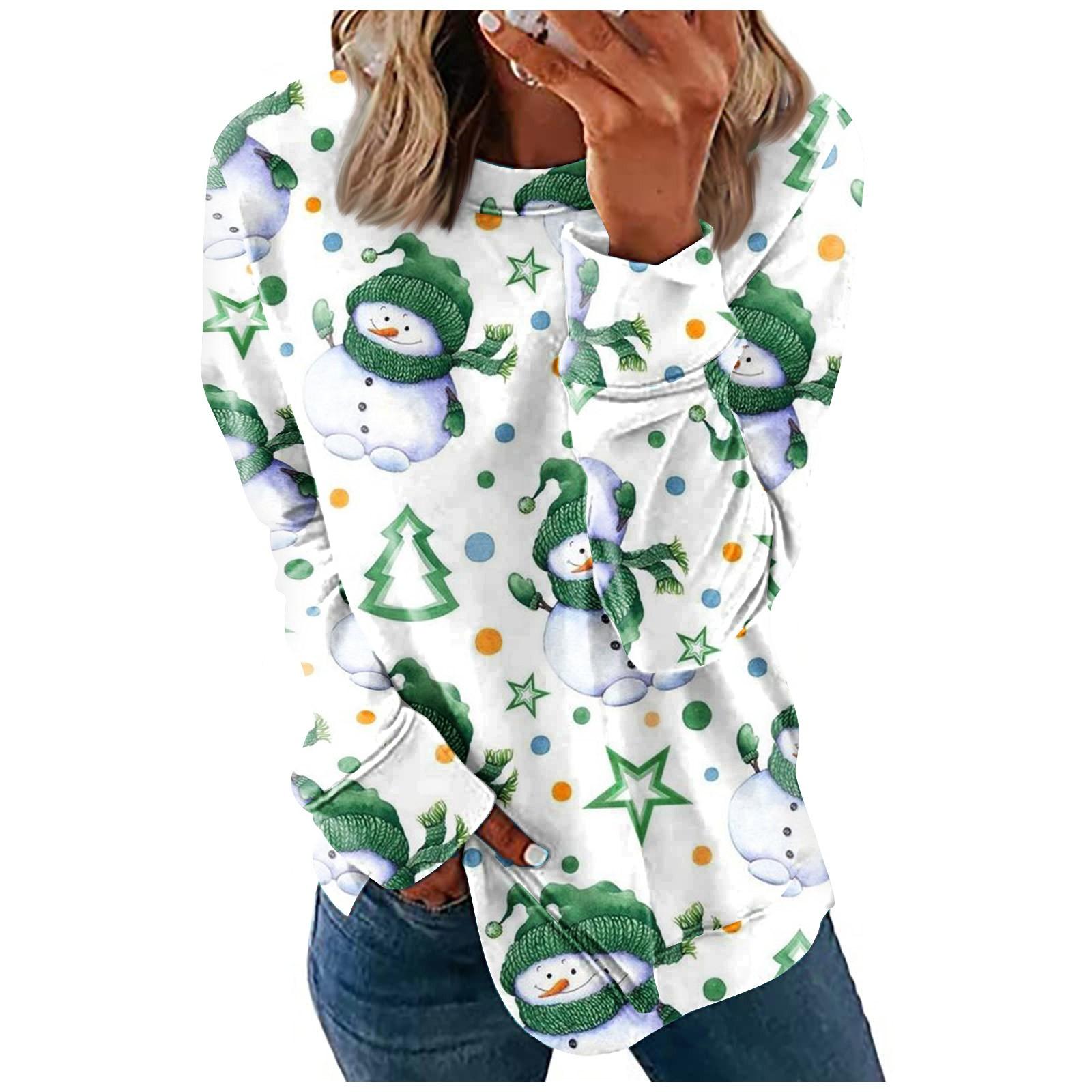 Women s Fashion Casual Christmas Printed Round Neck Pullover Long Sleeve Top L зелений
Women s Fashion Casual Christmas Printed Round Neck Pullover Long Sleeve Top L зелений
