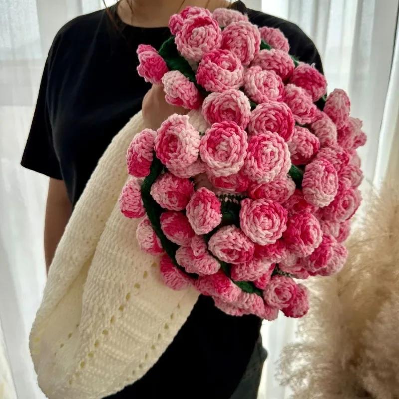 Finished Rose Blanket Bouquet Rose Flowers DIY Hand-woven Crocheting Stitch Blankets Girls Mother s Day Valentine s Day Gifts 60cm Diameter
Finished Rose Blanket Bouquet Rose Flowers DIY Hand-woven Crocheting Stitch Blankets Girls Mother s Day Valentine s Day Gifts 60cm Diameter