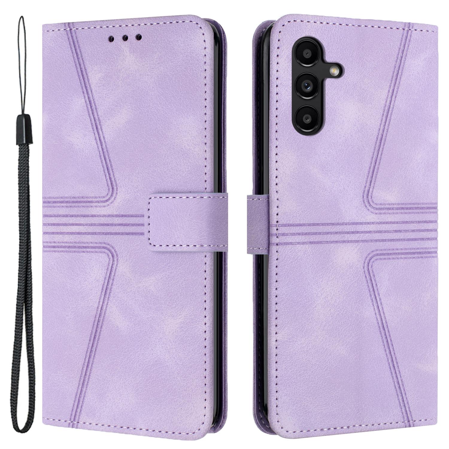 For Samsung Galaxy S23 FE Case Triangle Imprinted Anti-scratch Phone Wallet Cover Purple
For Samsung Galaxy S23 FE Case Triangle Imprinted Anti-scratch Phone Wallet Cover Purple