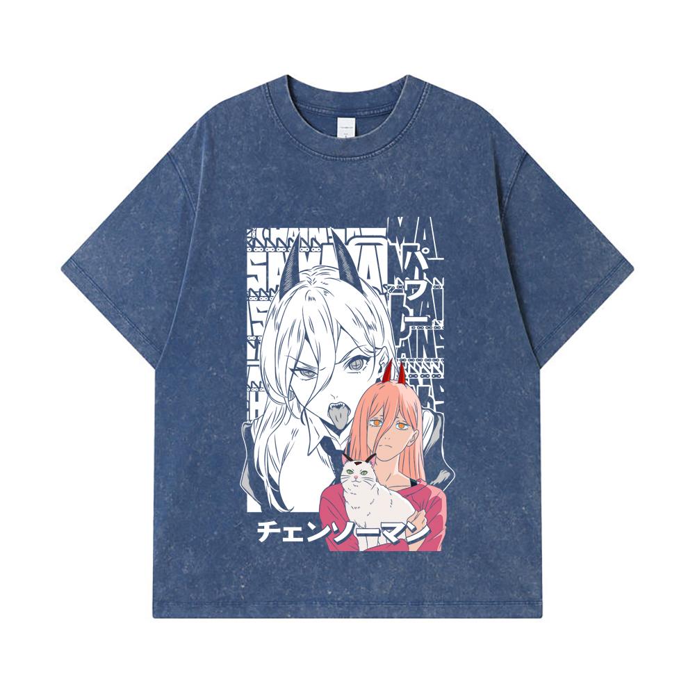 275 GSM Washed T-shirts 100% Cotton Chainsaw Man V57 Power Print Unisex Heavy Cotton T Shirt 2XL королівський синій колір
275 GSM Washed T-shirts 100% Cotton Chainsaw Man V57 Power Print Unisex Heavy Cotton T Shirt 2XL королівський синій колір
