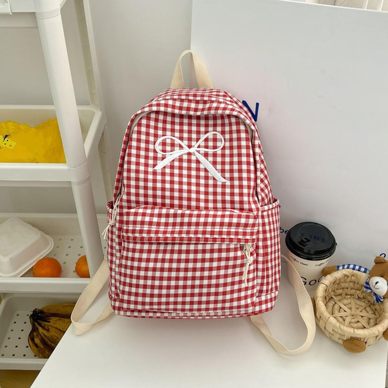 Aesthetic Checkered Pattern School Bag Cute Bowknot Large Capacity Backpack Student Book Bag for Women Teen Girls чорний
Aesthetic Checkered Pattern School Bag Cute Bowknot Large Capacity Backpack Student Book Bag for Women Teen Girls чорний