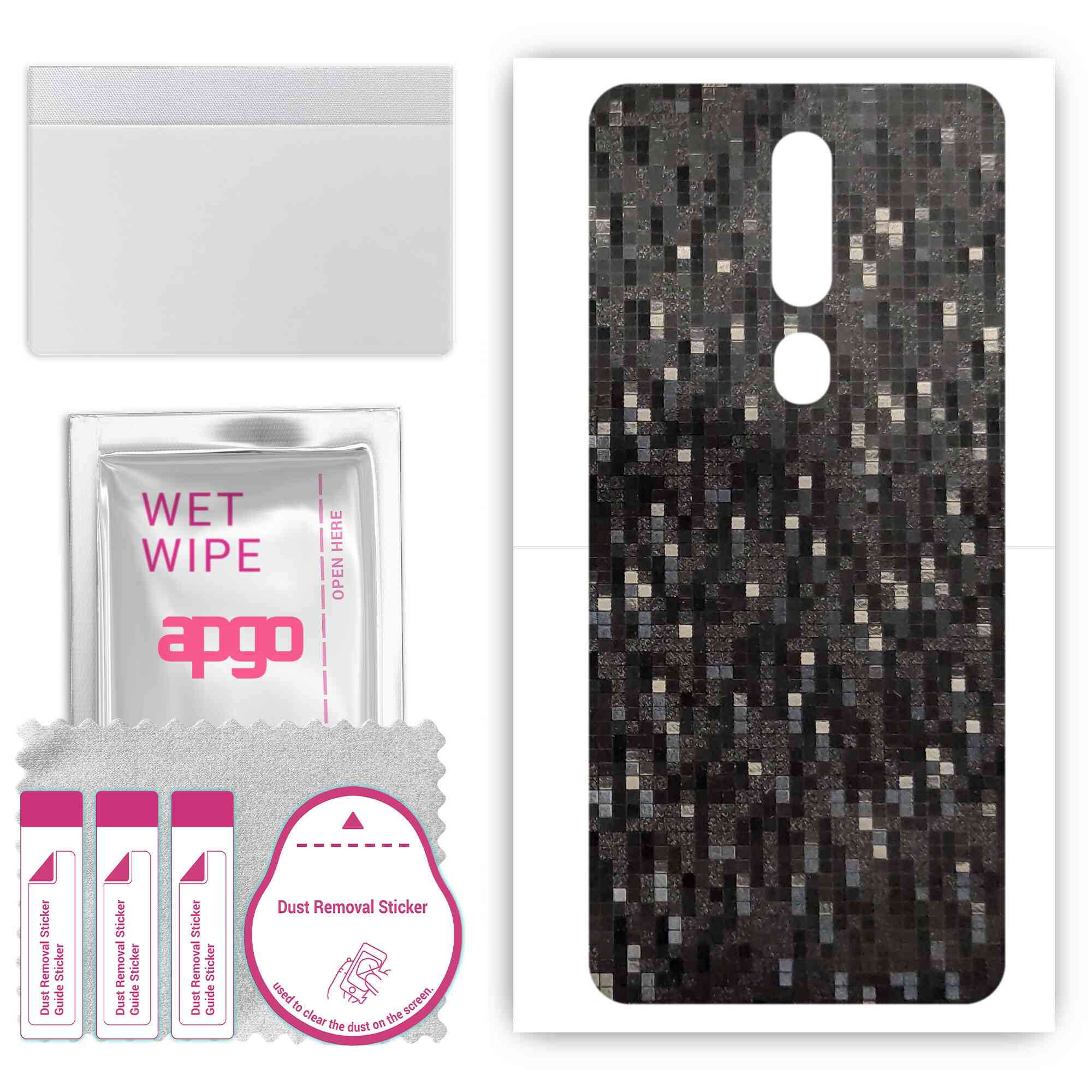 apgo Protective Skin Sticker for the back compatible with Oppo F11 Pro, Wrap Film, Foil, Vinyl - Pattern Carbon Black Pixel
apgo Protective Skin Sticker for the back compatible with Oppo F11 Pro, Wrap Film, Foil, Vinyl - Pattern Carbon Black Pixel