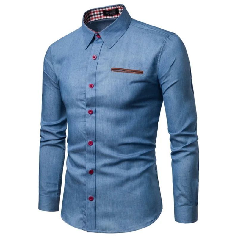 Pocket Color Blocked Denim Collar Shirt with Pocket Color Block Denim Lapel light blue XXXL
Pocket Color Blocked Denim Collar Shirt with Pocket Color Block Denim Lapel light blue XXXL