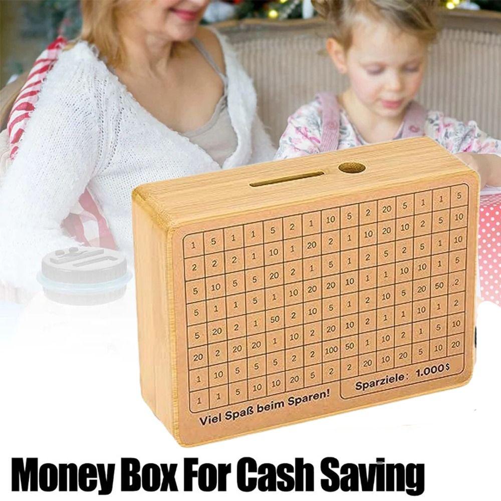 with Saving Goal Wooden Money Bank Reusable Money Saving Box Help Children Develop Habit
with Saving Goal Wooden Money Bank Reusable Money Saving Box Help Children Develop Habit