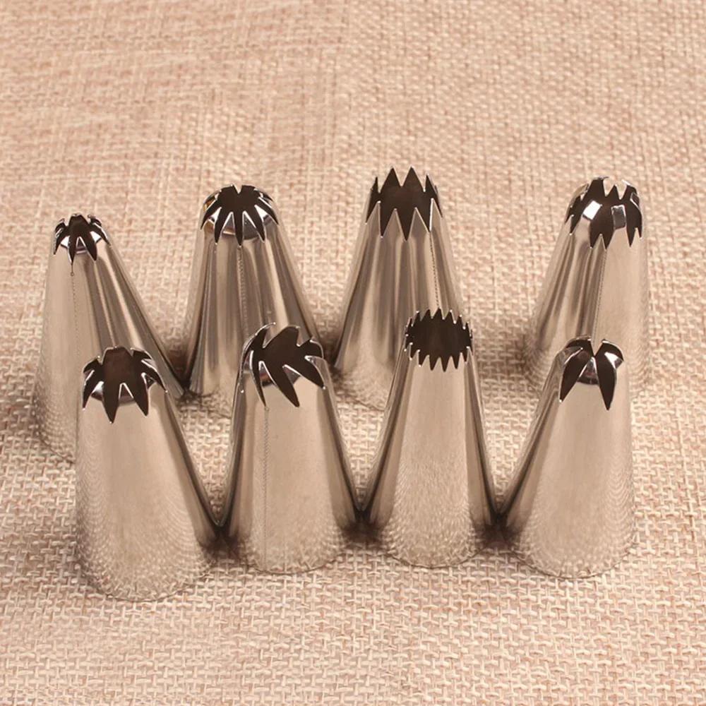 Stainless Steel Big Size 8Pcs Icing Piping Nozzles Cake Cupcake Decorator Rose Accessories Kitchen Decorating Tip Russian Pastry
Stainless Steel Big Size 8Pcs Icing Piping Nozzles Cake Cupcake Decorator Rose Accessories Kitchen Decorating Tip Russian Pastry