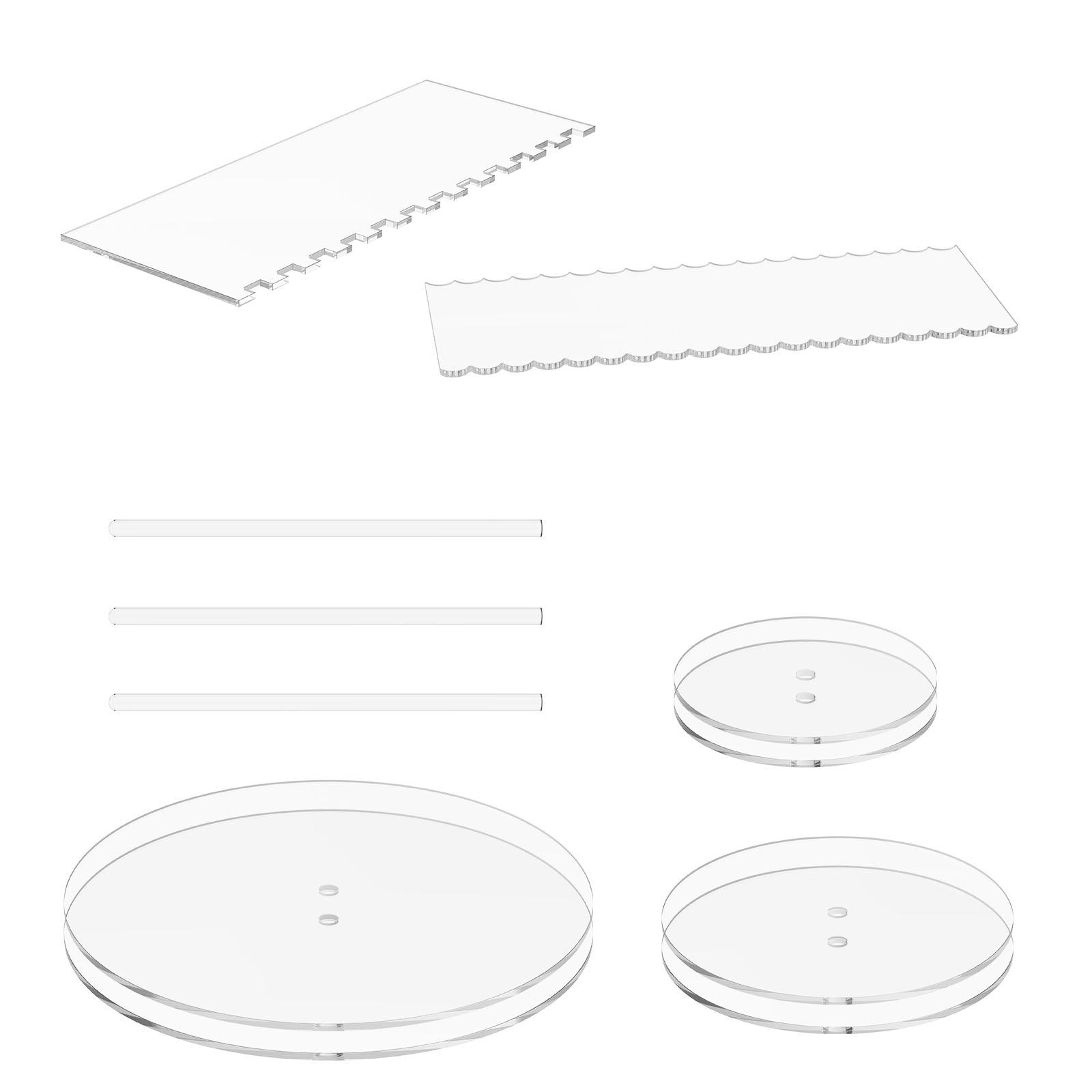 15/20/25cm Acrylic Cake Disc Set Transparent Round Board Cake Decorative Base Plate with Scraper Support Column Baking Utensils
15/20/25cm Acrylic Cake Disc Set Transparent Round Board Cake Decorative Base Plate with Scraper Support Column Baking Utensils