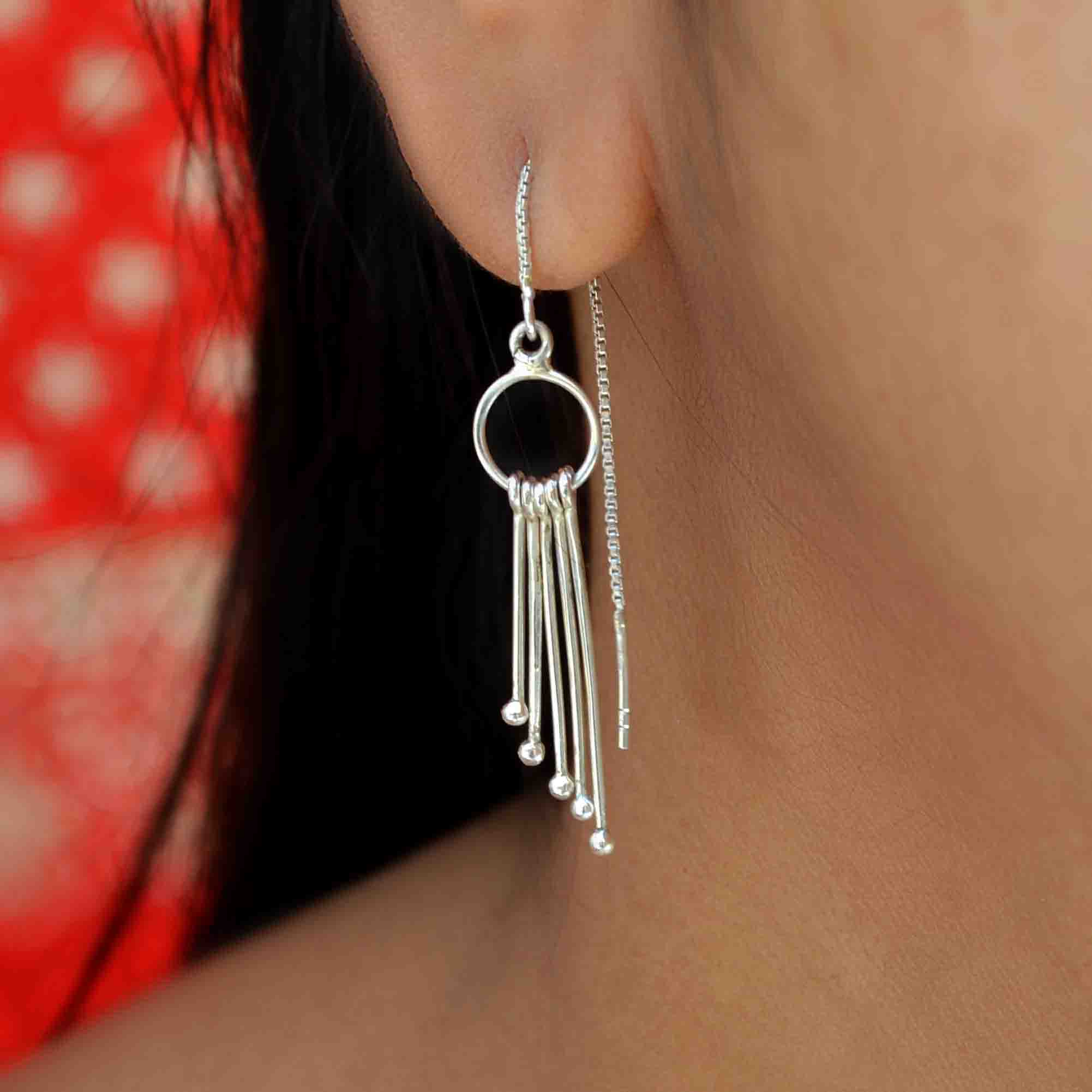 Серьги Threader, женские серьги из серебра 925 пробы с кисточками, этническая ручная работа с бахромой серебряный
Серьги Threader, женские серьги из серебра 925 пробы с кисточками, этническая ручная работа с бахромой серебряный
