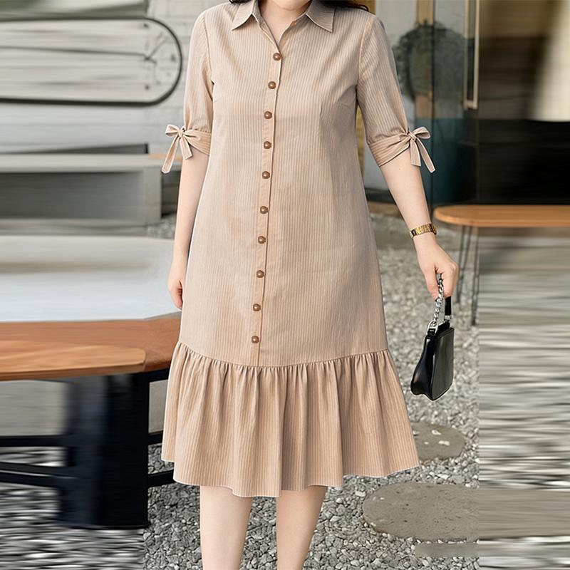 ZANZEA Women Casual Turn Down Collar Half Sleeve Stripe Dress 5XL хакі
ZANZEA Women Casual Turn Down Collar Half Sleeve Stripe Dress 5XL хакі