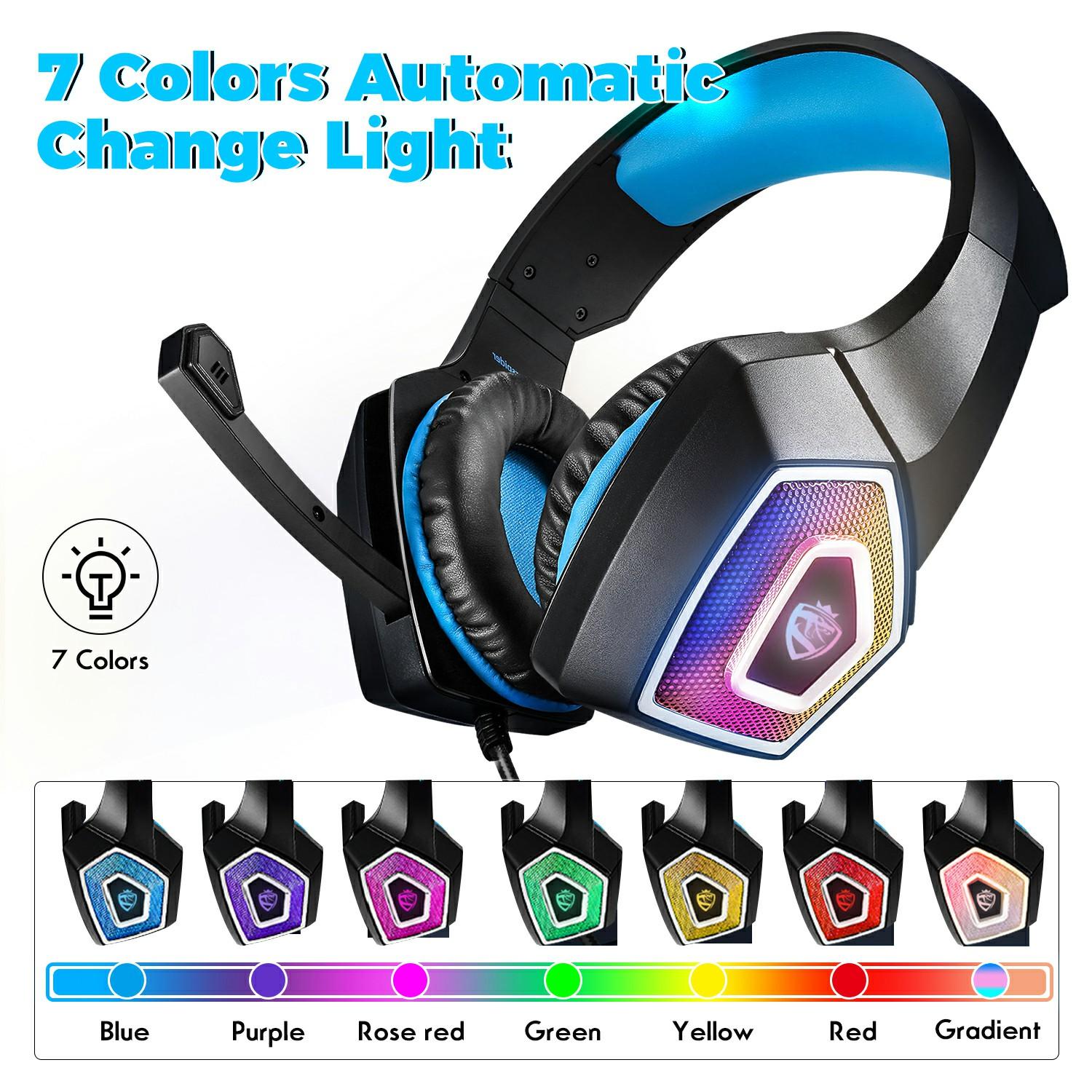 V1 Wired Gaming Headset with Microphone RGB Light Head-mounted Earphones 3.5mm Audio Jack A
V1 Wired Gaming Headset with Microphone RGB Light Head-mounted Earphones 3.5mm Audio Jack A
