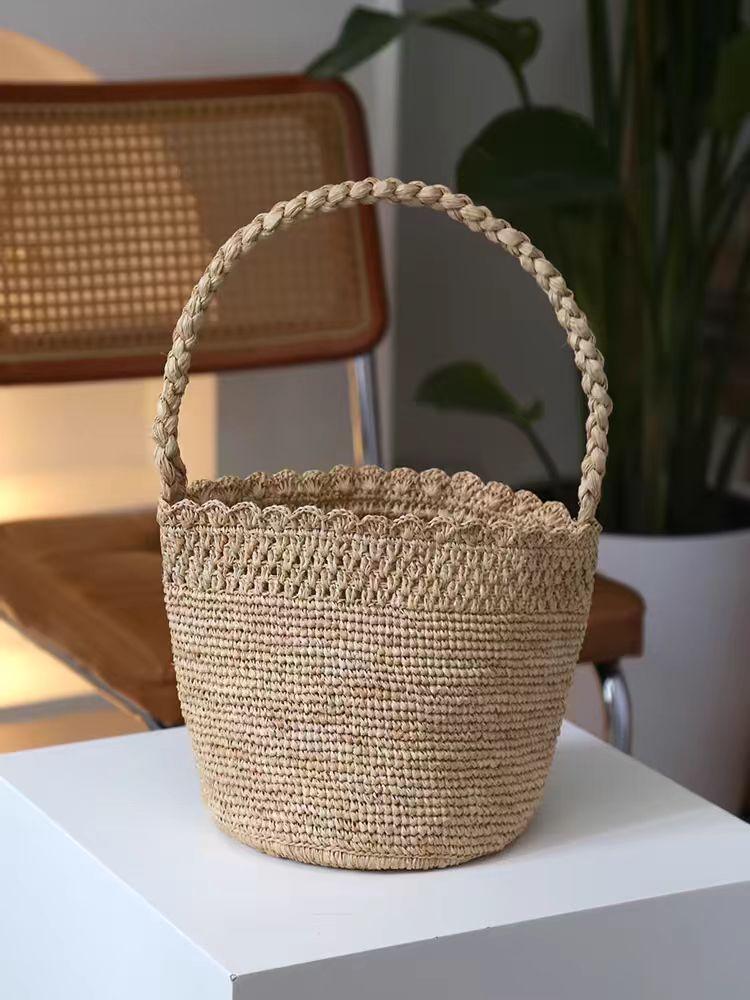 Handmade Crochet Straw Bucket Bag Bohemian Raffia Women Handbag Travel Beach Bag Summer Vacation Woven Shoulder Bags for Women
Handmade Crochet Straw Bucket Bag Bohemian Raffia Women Handbag Travel Beach Bag Summer Vacation Woven Shoulder Bags for Women