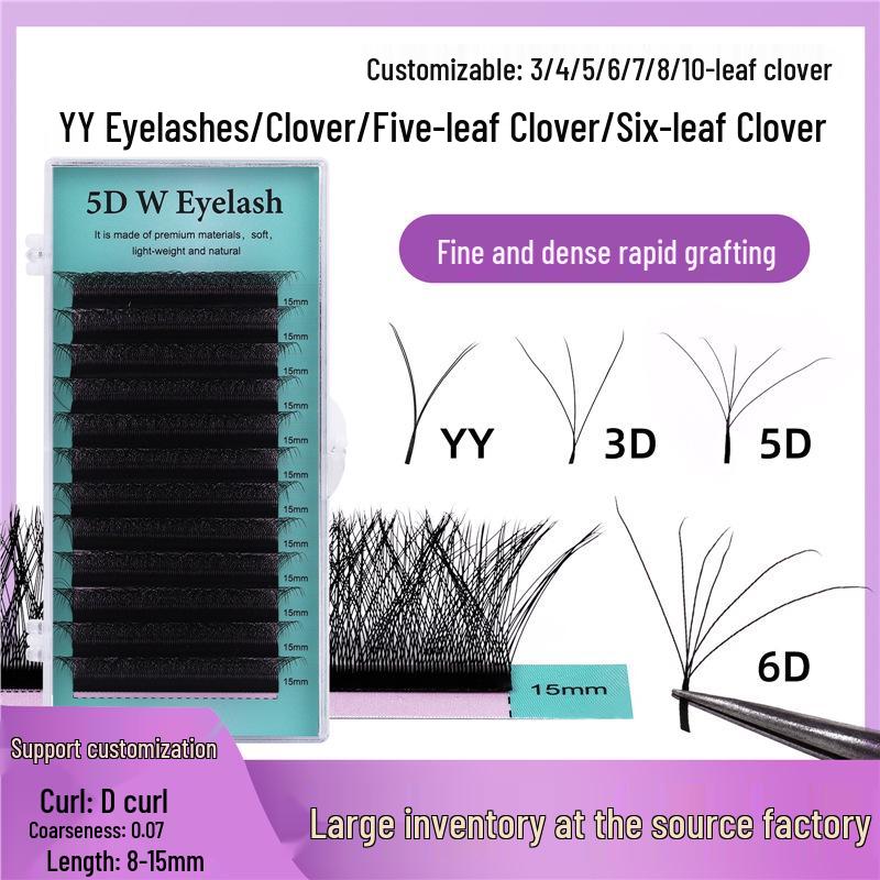 Clover Grafting Lashes: Soft, Non-Dispersing W-Shaped Fairy Extensions with Five-Leaf & Six-Leaf Designs 0.07 Thickness-D Curl-15MM
Clover Grafting Lashes: Soft, Non-Dispersing W-Shaped Fairy Extensions with Five-Leaf & Six-Leaf Designs 0.07 Thickness-D Curl-15MM