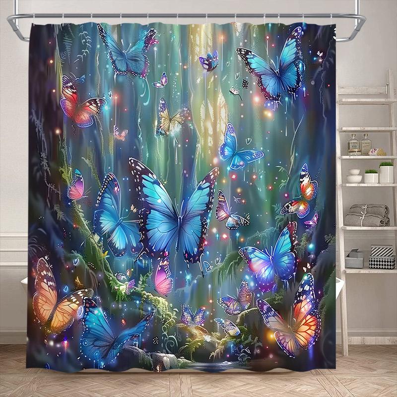 Fantasy Forest Butterfly Shower Curtains Jungle Trees Plant Blue Butterflies Watercolour Art Modern Bathroom Bath Curtain Decor W60H190(CM)-1 Pcs
Fantasy Forest Butterfly Shower Curtains Jungle Trees Plant Blue Butterflies Watercolour Art Modern Bathroom Bath Curtain Decor W60H190(CM)-1 Pcs